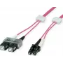 EasyLan FO LED cable de parcheo Premium, dúplex - LC multimodo (M) a SC multimodo (M) - 3 m - fibra óptica - dúplex - 50/125 µm - OM4 - Heather Violet (RAL 4003)