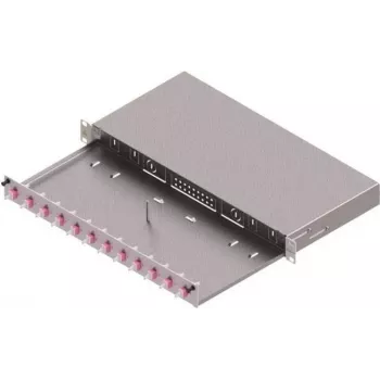 ZVK EasyLan panel de distribución de fibra óptica Basic LSB0B224 Grade C 1U 12 puertos 12x LC-Duplex OM4