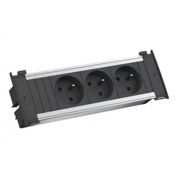 Bachmann Kapsa S 3xUTE cable alargador 2,0m CEE7/7 negro