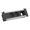 Bachmann Kapsa S - 2 m - Interior - Type E - Negro - Plata - 2 tomas AC - 204 mm