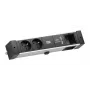 Bachmann Desk Rail - 2 m - Interior - tipo E - Aluminio - Plástico - Negro - Plata - 2 tomas AC