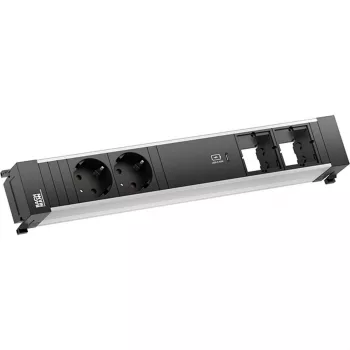 Bachmann POWER FRAME 2x enchufes Schuko 1x cargador USB-C 2x ranuras CM 0,2 m GST18