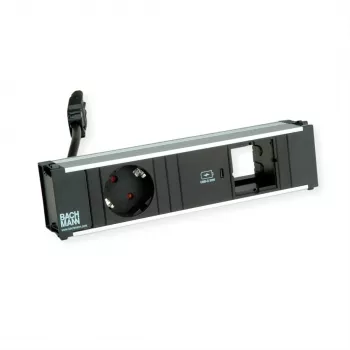 Bachmann CONI módulo de alimentación para escritorio - 1x enchufe Schuko, 1x USB-C 22W PD, entrada GST18i3, negro