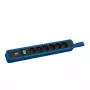Bachmann PRIMO 2 regleta de enchufes 6x enchufes tipo E con interruptor y anilla de suspensión 2,0 m conector CEE7/7 RAL5010 azul genciana