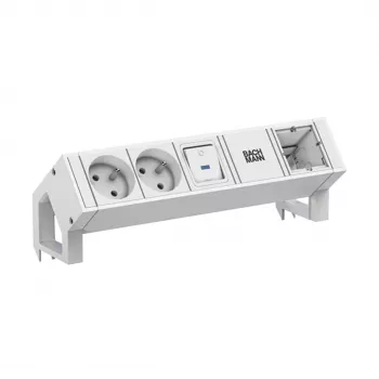 Bachmann DESK2 blanco 2x UTE 1x interruptor 1x CM 0,2 m RAL9010