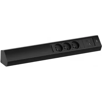 Bachmann CASIA 2 3x enchufe Schuko con 1x USB-A y 1x USB-C carga 22W negro