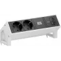 Bachmann DESK2 2x Schuko USB-C 45W 0,2m blanco puro RAL9010 módulo de corriente de mesa