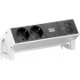 Bachmann DESK2 2x CEE 7/3 1x USB-C 45W 0,2m acero inoxidable módulo de corriente de mesa