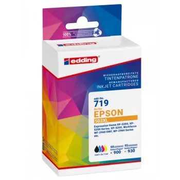 Edding Pack combinado de cartuchos de tinta compatibles sustituye a Epson 503XL T09R1 negro, cian, magenta, amarillo (pack de 4) alta capacidad