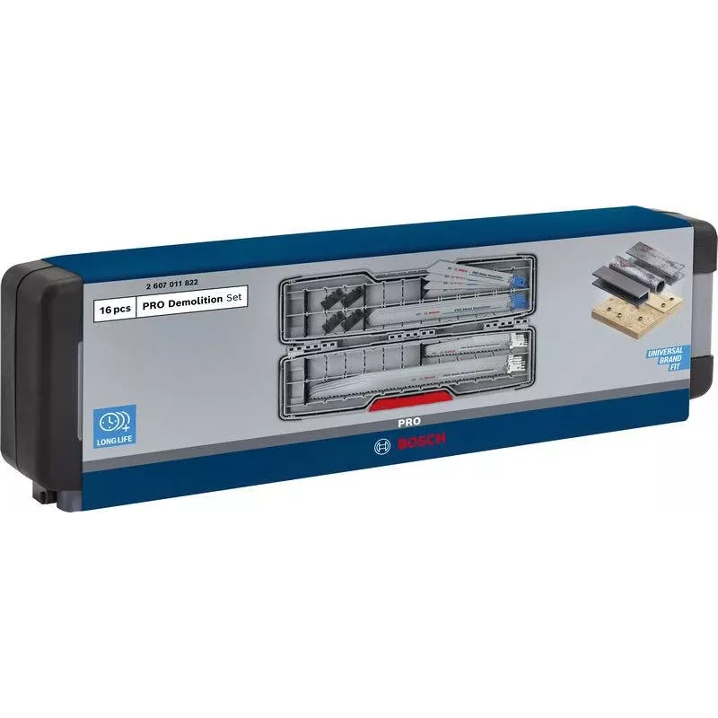 Bosch PRO Tough Box Set de hojas de sable para demolición 16 piezas