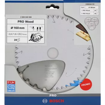 BOSCH POWERTOOLS PRO Hoja de sierra circular para madera 160 mm (pack ventaja de 3)