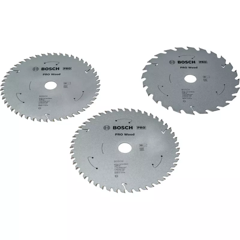 BOSCH POWERTOOLS PRO Hoja de sierra circular de batería para madera 165 mm (pack ventaja de 3)