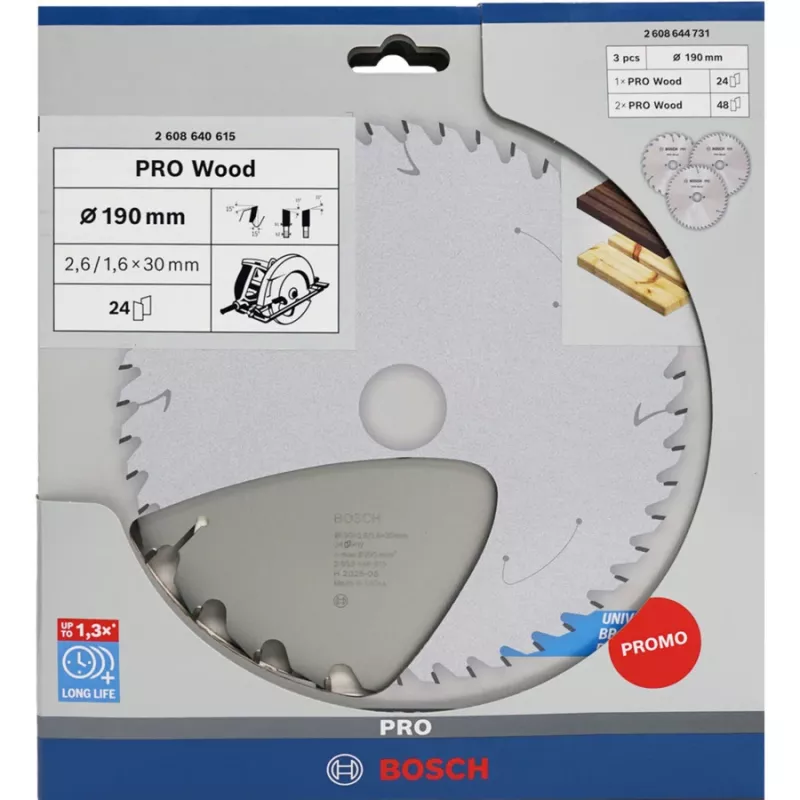 BOSCH Power Tools PRO Hoja de sierra circular para madera 190 mm (pack ventaja de 3)