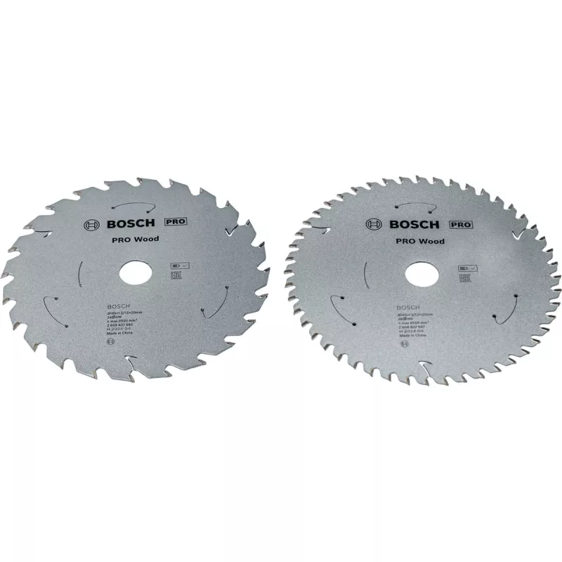 BOSCH POWERTOOLS PRO Hoja de sierra circular de batería para madera 165 mm (pack promocional de 2)
