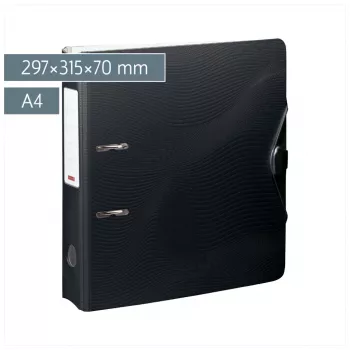 BRUNNEN WAVE archivador de palanca Onyx Black plástico 7,0 cm DIN A4