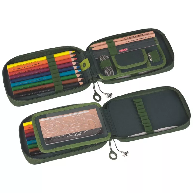 BRUNNEN Estuche escolar relleno s'maepp Fast Wheels Verde/Verde claro 16 piezas, 20,0 x 4,5 cm (1049120521)