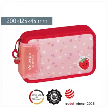 BRUNNEN Estuche escolar relleno s'maepp Fruity Love Rosa/Rojo 16 piezas, 20,0 x 4,5 cm (1049120522)