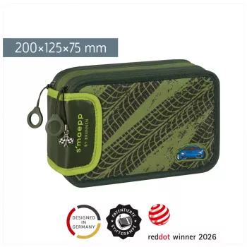 BRUNNEN Estuche escolar relleno s'maepp Fast Wheels Verde/Verde claro 33 piezas, 20,0 x 7,5 cm (1049121521)
