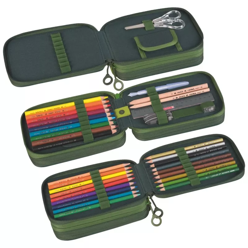 BRUNNEN Estuche escolar relleno s'maepp Fast Wheels Verde/Verde claro 33 piezas, 20,0 x 7,5 cm (1049121521)