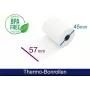 ARTDEV Rollo térmico - 57mm x 25m, núcleo 12mm, blanco