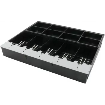 ARTDEV bandeja portamonedas para cajón AC-4280 – 8 compartimentos de monedas, 5 compartimentos para billetes, negro