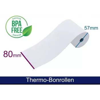 ARTDEV rollo térmico 80x57mm núcleo 12mm 40m 48g/m² blanco para T2 mini 50