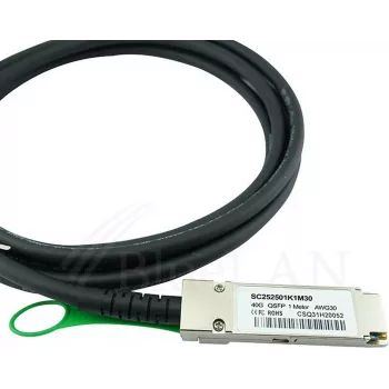 Cable Direct Attach Copper DAC QSFP BlueLAN BlueOptics SC252501K3M30 compatible con Molex 74757-2301, 40GBASE-CR4, 30AWG, 3m (74757-2301-BL)