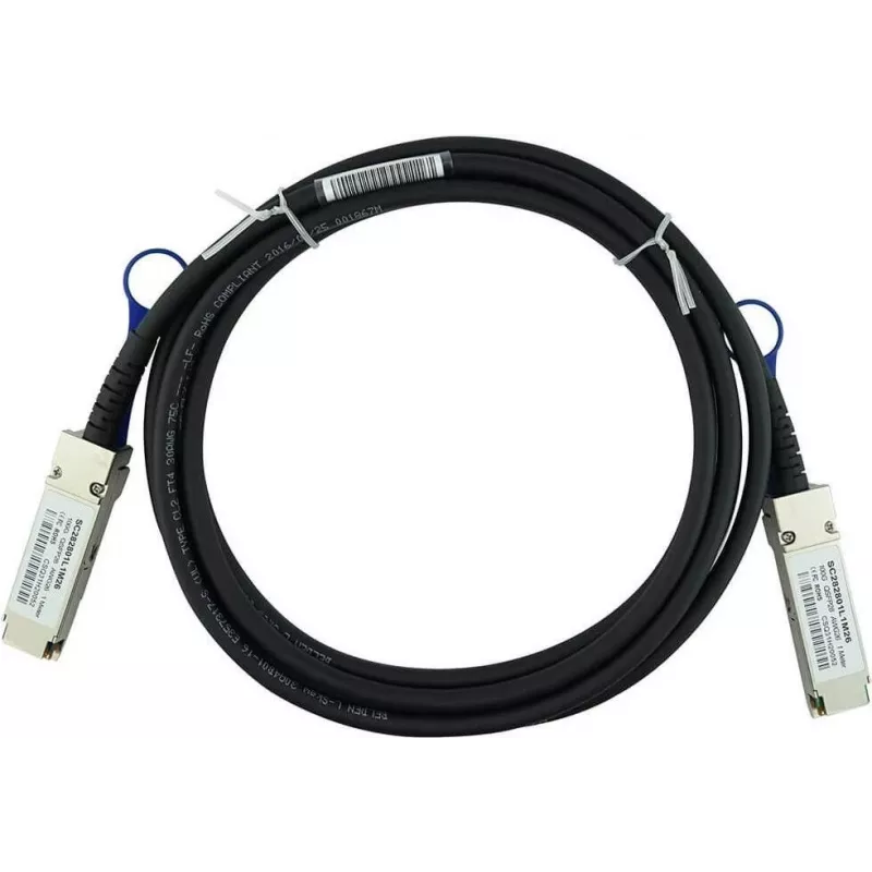 BlueOptics Cable Direct Attach Copper pasivo DAC QSFP28 BlueLAN compatible con Netgear ACC761, 100GBASE-CR4, InfiniBand EDR, 30AWG, 1 m (ACC761-BL)
