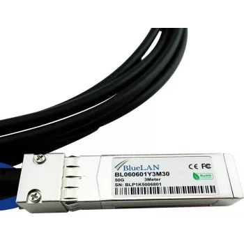BlueLAN Mellanox MCP2M50-G01AE30 Compatible Direct Attach Cable (DAC) - Pasivo 50 Gigabit Twinaxial Cobre - SFP56 a SFP56 - 1 metro