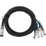 BlueOptics Juniper 720-068901 Compatible BlueLAN Cable Direct Attach Breakout Pasivo QSFP28 a 4x SFP28, 1m, AWG26
