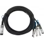 BlueOptics HPE Q9S72A Compatible BlueLAN Cable Direct Attach Breakout Pasivo 100GBASE-CR4 QSFP28 a 4x25GBASE-CR SFP28, 1m, AWG26