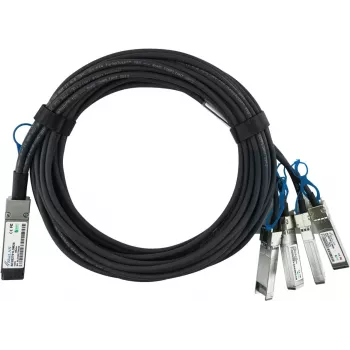 BlueOptics MikroTik XQ+BC0002-XS+ Compatible BlueLAN QSFP28 Breakout Direct Attach Cable (DAC) - Pasivo 100 Gigabit a 4x25 Gigabit Twinaxial Cobre, QSFP28 a 4xSFP28, 0,5 m