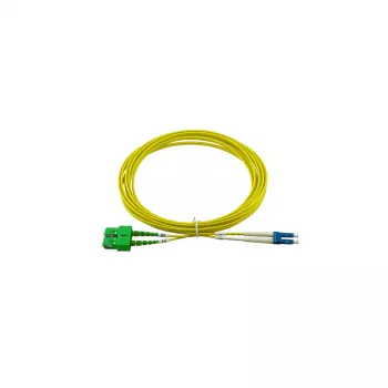 BlueOptics Cable de fibra óptica dúplex LC/UPC a SC/APC monomodo OS2 15m azul LSZH