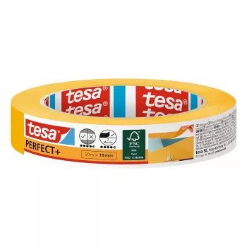 TESA Perfect+ cinta de carrocero amarilla 50m x 19mm 1 rollo