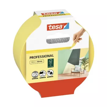 Tesa Professional cinta de carrocero amarilla 50 m x 30 mm 1 rollo