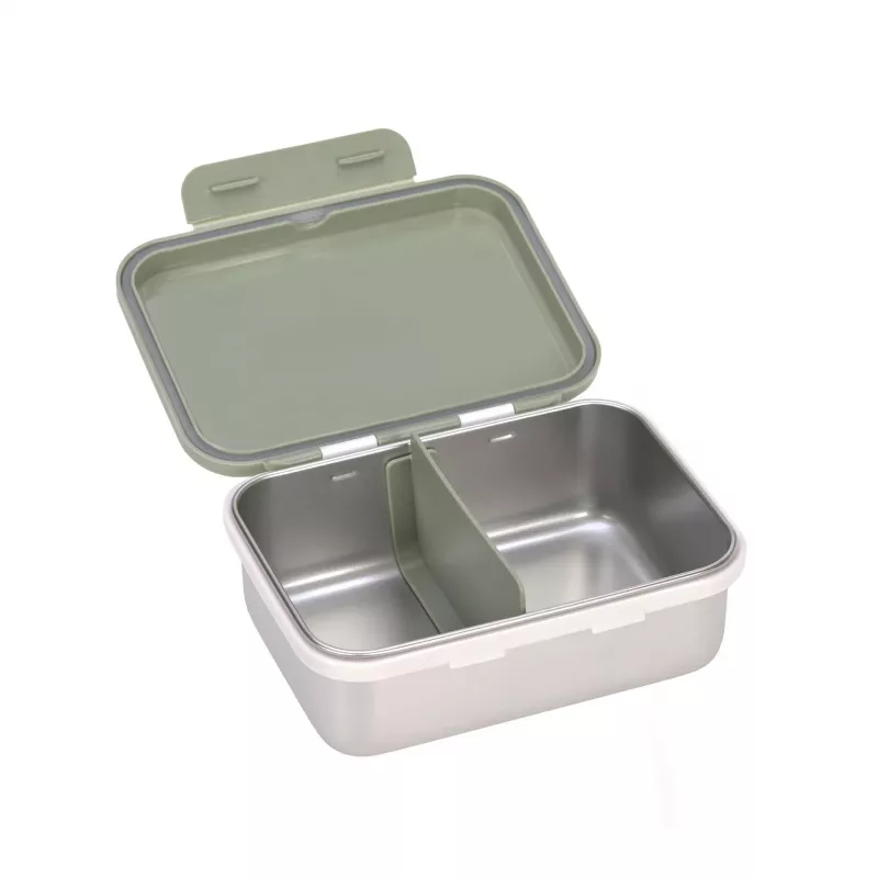 Lassig fiambrera infantil de acero inoxidable Happy Prints Oliv, 1 l, tapa de PP con anillo de silicona