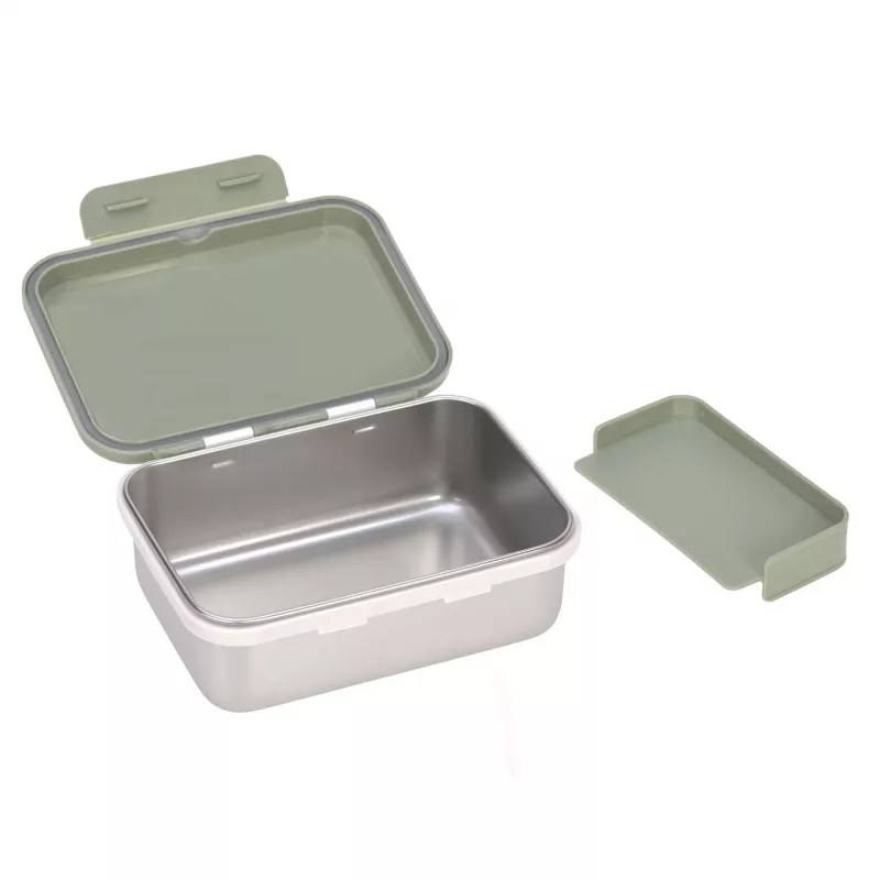Lassig fiambrera infantil de acero inoxidable Happy Prints Oliv, 1 l, tapa de PP con anillo de silicona