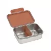Lassig fiambrera infantil de acero inoxidable Happy Prints Karamell, 1 l, con separador, tapa de PP con anillo de silicona