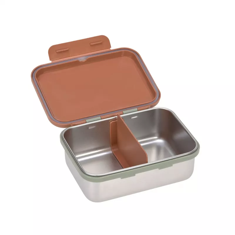 Lassig fiambrera infantil de acero inoxidable Happy Prints Karamell, 1 l, con separador, tapa de PP con anillo de silicona