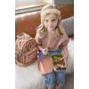 Lassig fiambrera infantil de acero inoxidable Happy Prints Karamell, 1 l, con separador, tapa de PP con anillo de silicona