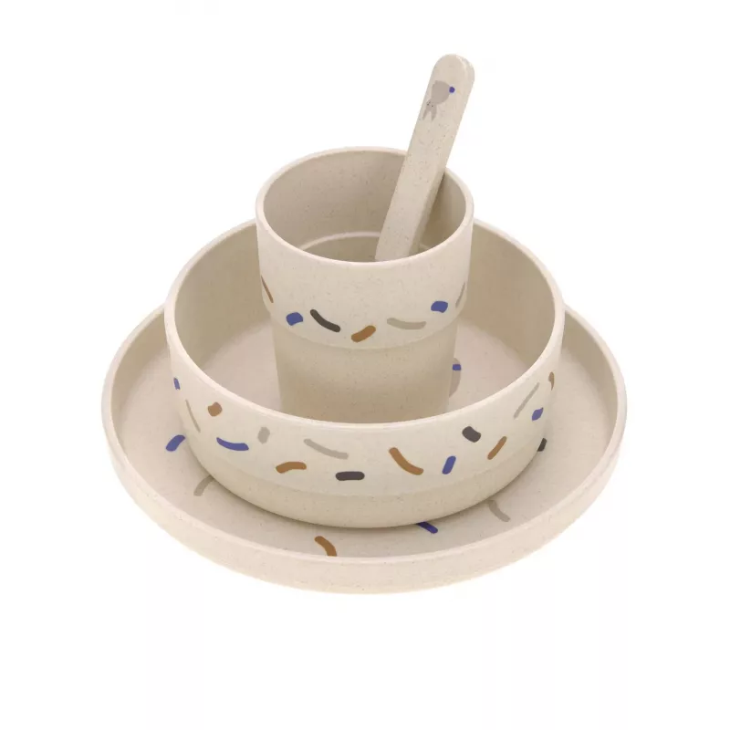 Lassig Little Mateys set de mesa de 5 piezas Royal Blue - plato, cuenco, vaso, cuchara, tenedor