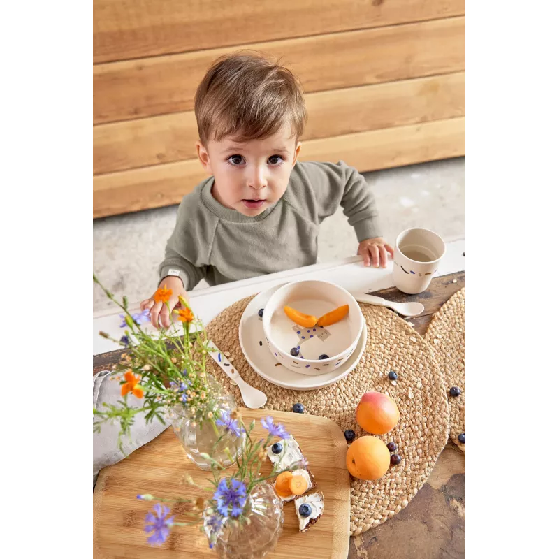 Lassig Little Mateys set de mesa de 5 piezas Royal Blue - plato, cuenco, vaso, cuchara, tenedor