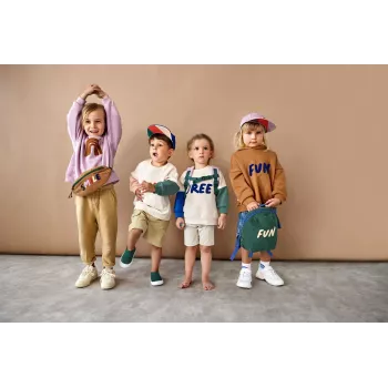 Sudadera con capucha de algodón orgánico Lassig Little Gang Free Milky 2-4 años