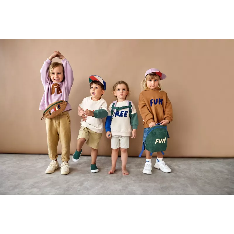 Sudadera con capucha de algodón orgánico Lassig Little Gang Free Milky 2-4 años