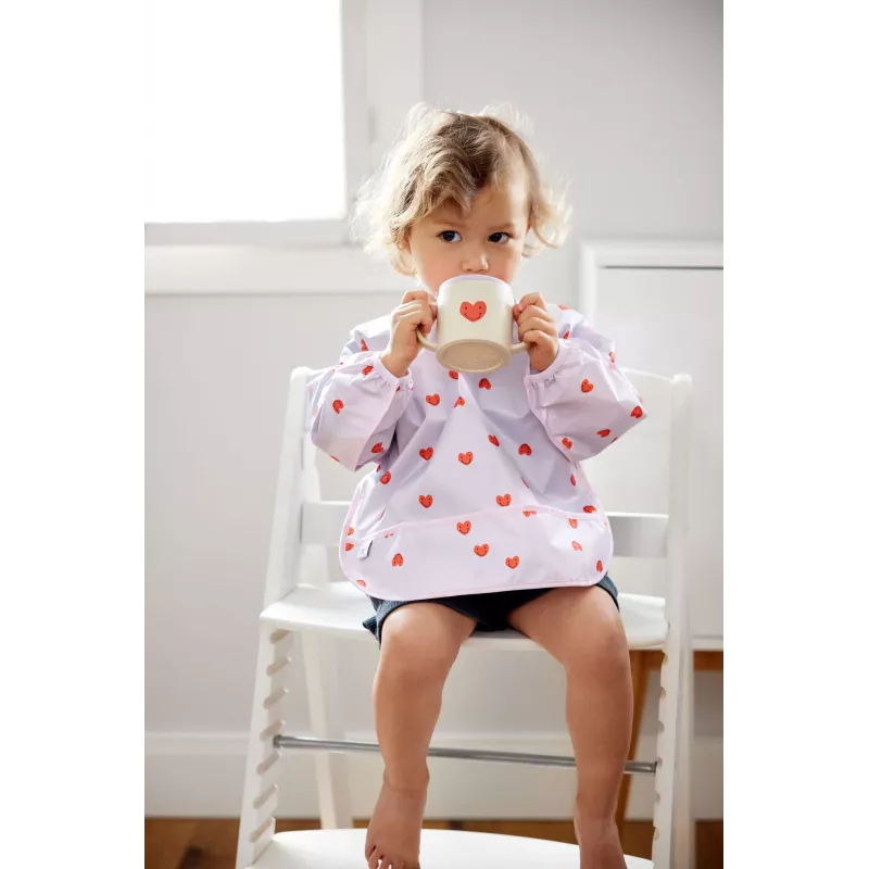 Baberos sin mangas con bolsillo recogemigas Lässig Happy Rascals Heart, 2 uds., 6-24 meses, poliéster impermeable