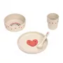 Set de vajilla infantil de 5 piezas Lassig Happy Rascals Heart lavanda