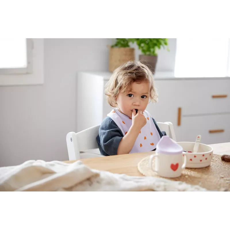 Set de vajilla infantil de 5 piezas Lassig Happy Rascals Heart lavanda