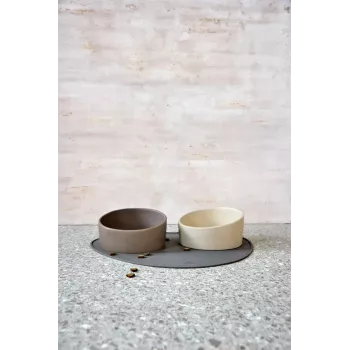 PALOPA Loua alfombrilla para comida de perros antracita