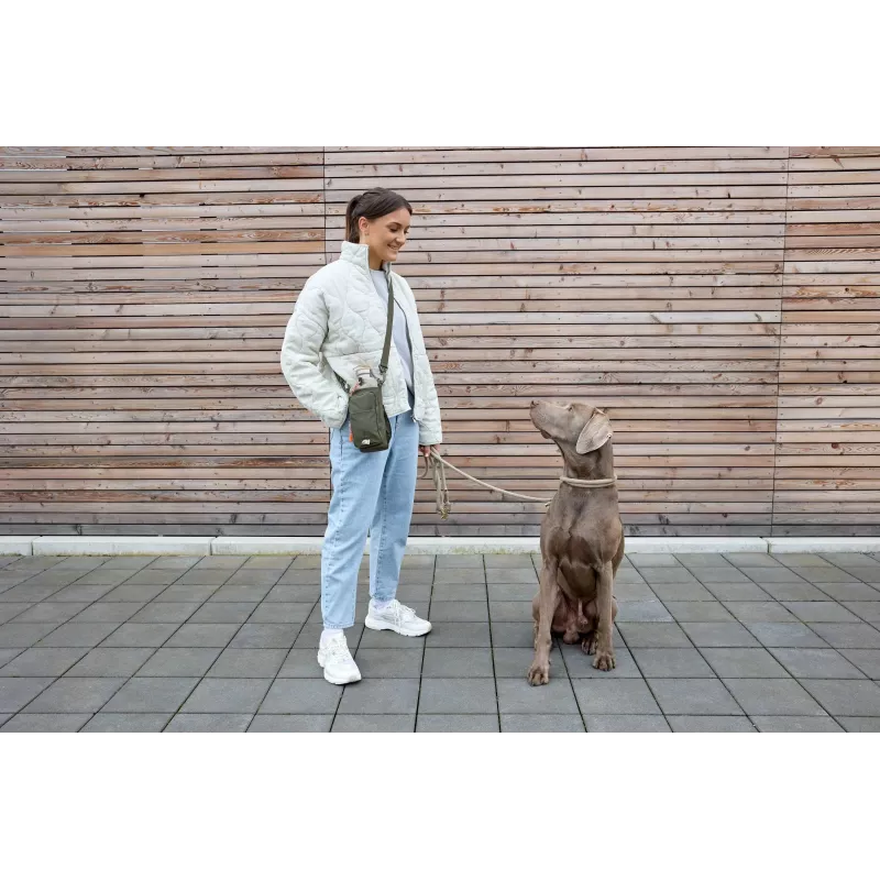 PALOPA 2 en 1 bolsa para premios de perro y portabotellas Boudi Dark Olive