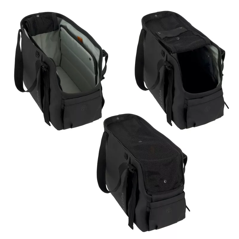 PALOPA Weda Transportín para mascotas para perros hasta 10 kg, negro